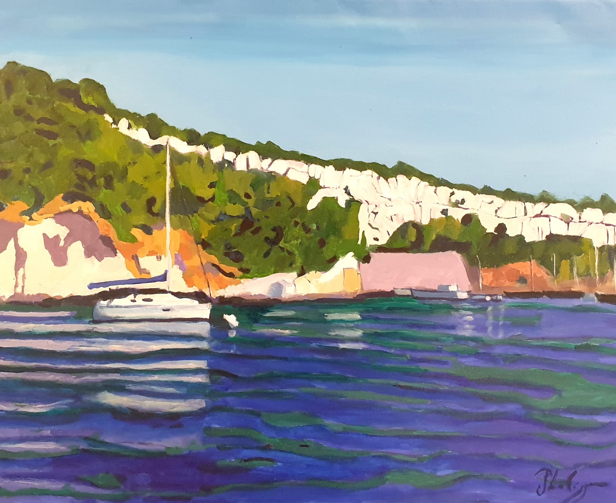 Au fil de l'eau, peinture de Michel Phelippeau