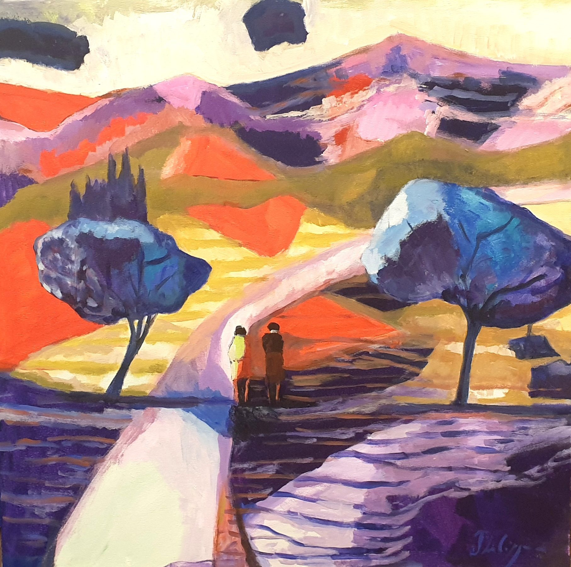Éclipse matinale, peinture de Michel Phelippeau