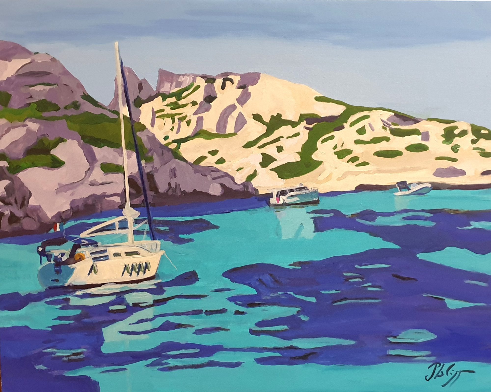Fraîcheur d'été, peinture de Michel Phelippeau