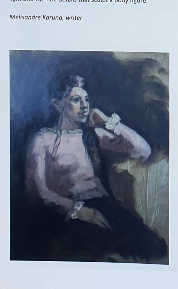 La fille au pull rose, peinture de Michel Phelippeau