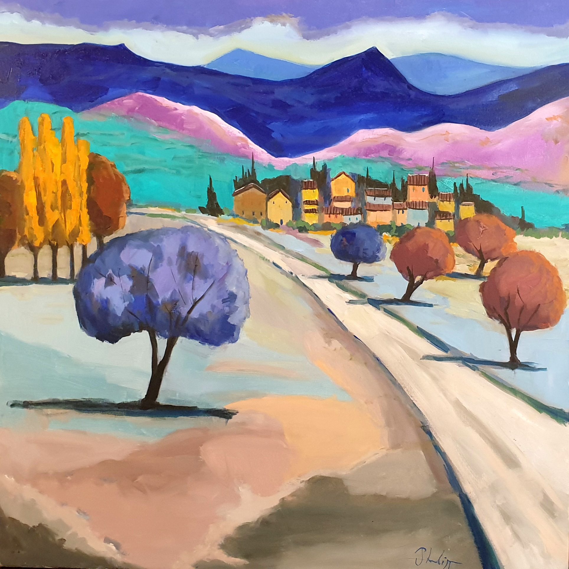 L'eau de pluie fait des fresques, peinture de Michel Phelippeau
