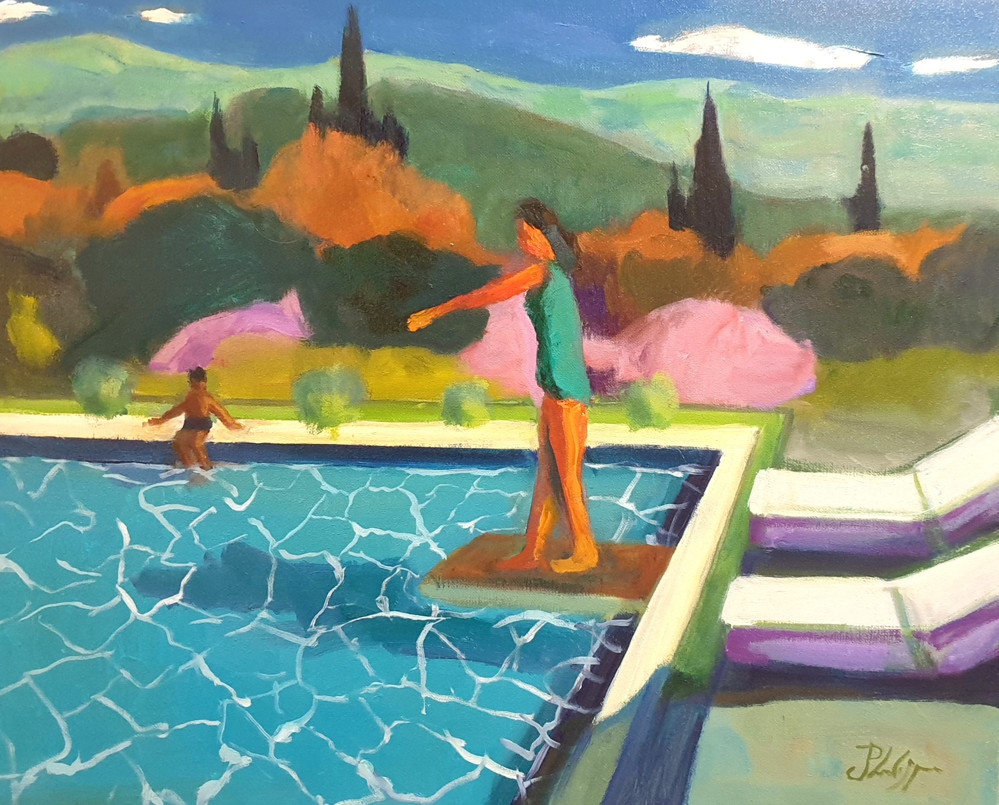 Soleil profond, peinture de Michel Phelippeau