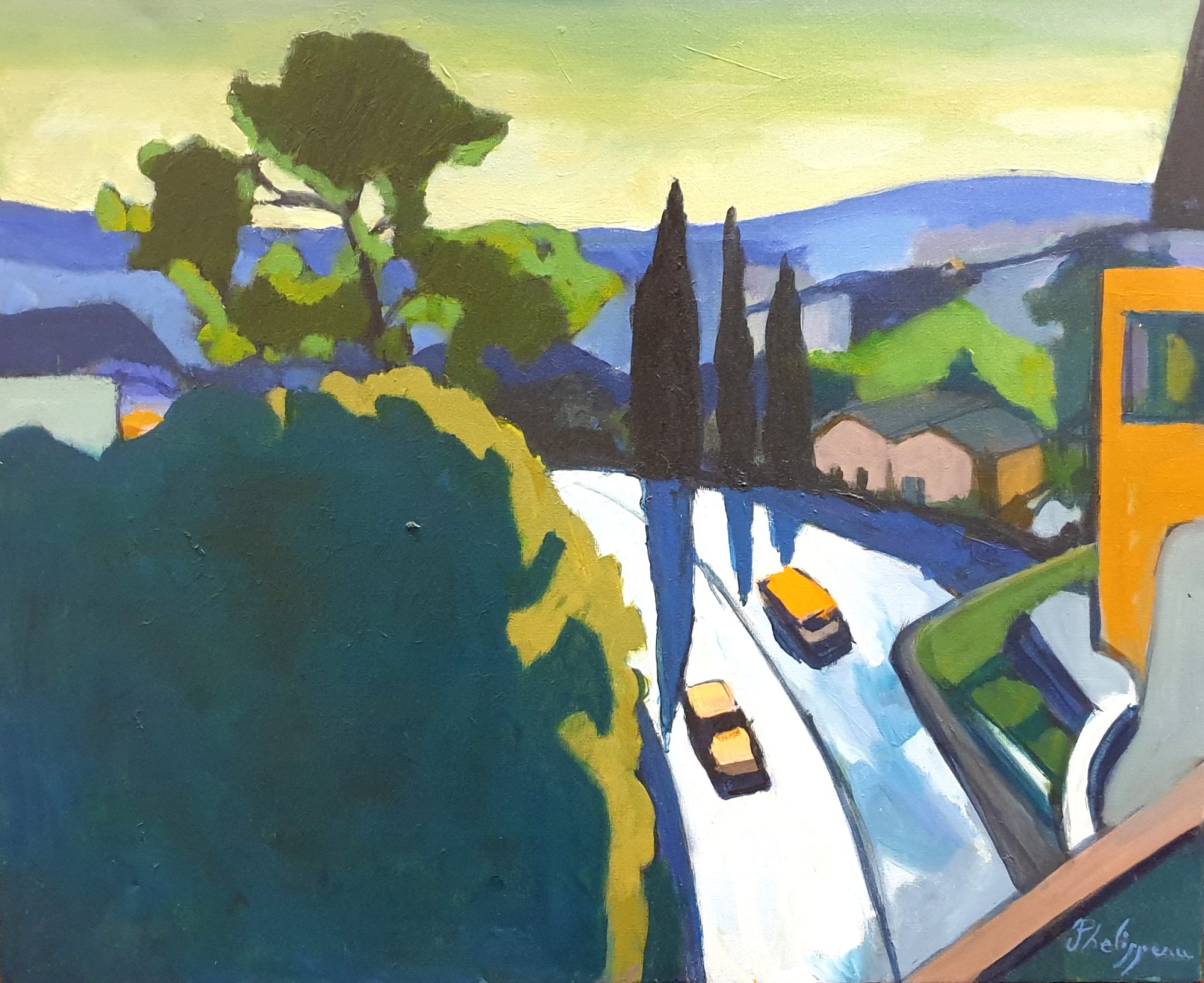 Statu quo mélodique à Grasse, peinture de Michel Phelippeau