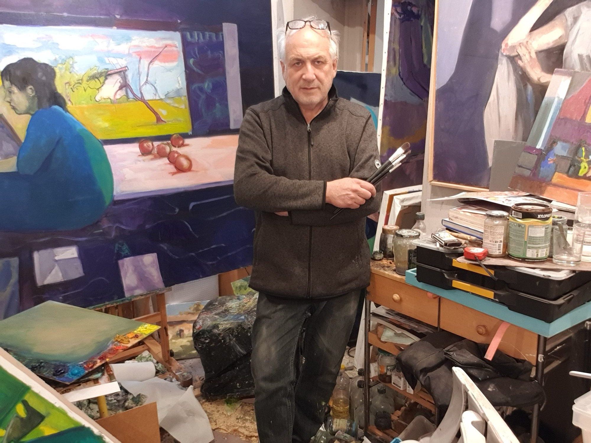 Michel Phelippeau dans son atelier à Grasse