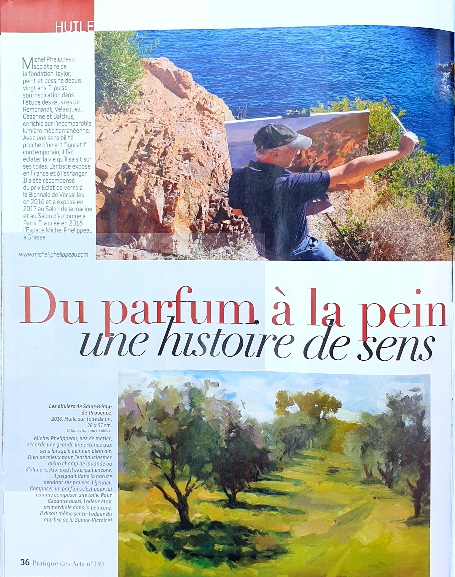 Article Pratique des Arts, page 36, présentation de Michel Phelippeau