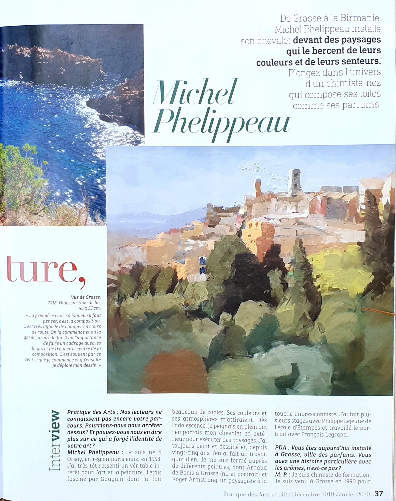 Article Pratique des Arts, page 37, début de l'entretien avec Michel Phelippeau