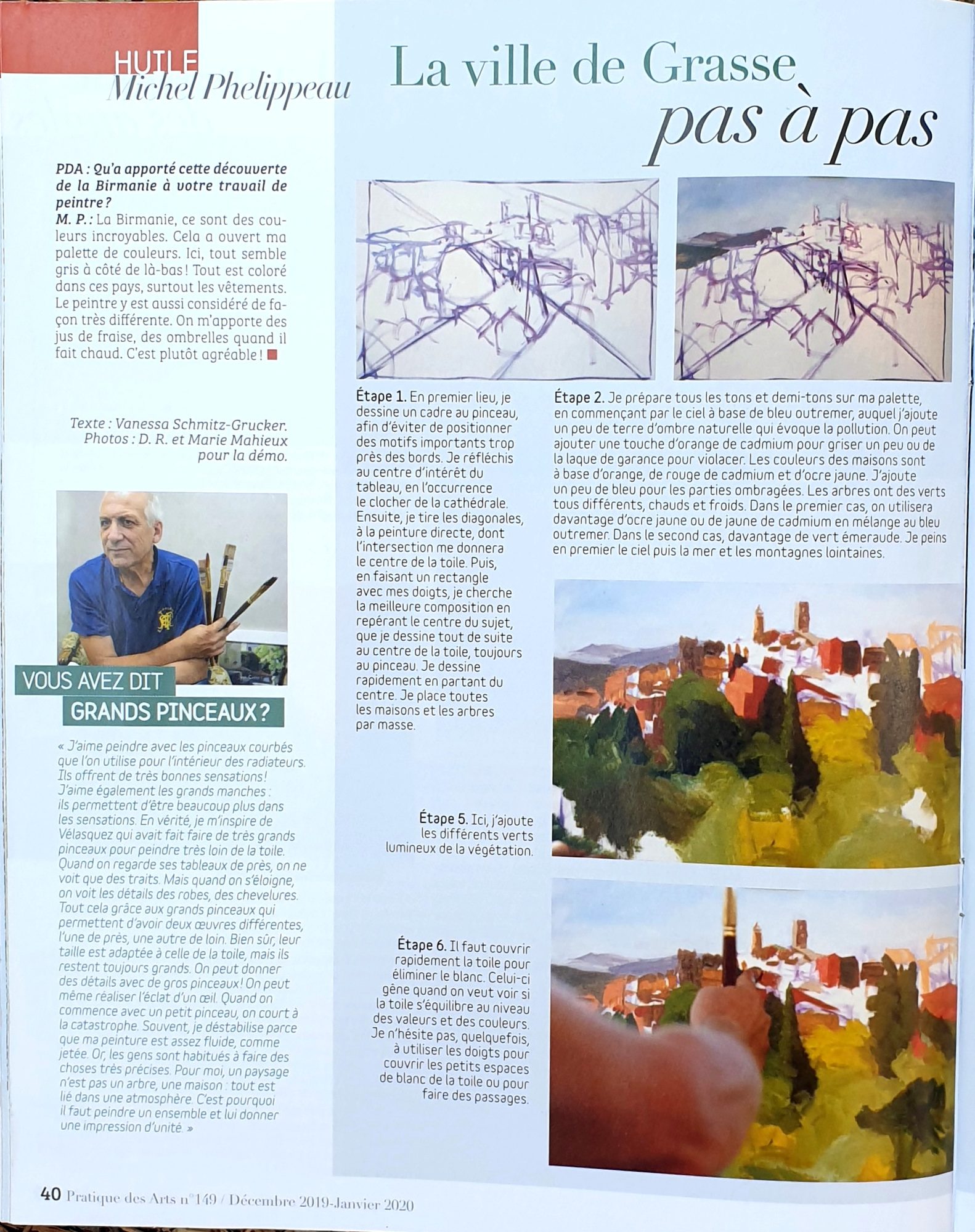 Article Pratique des Arts, page 40, la ville de Grasse pas à pas, étapes 1 et 2