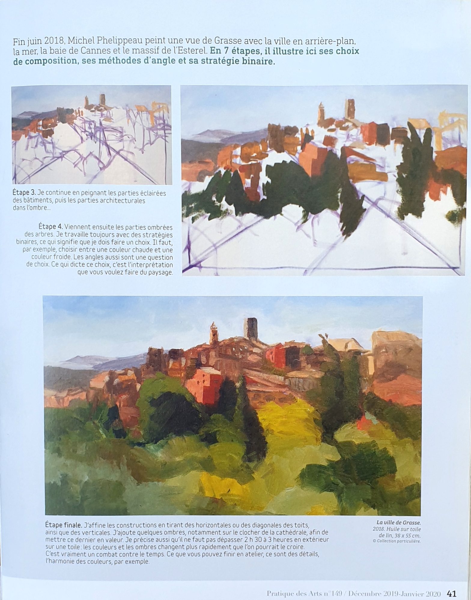 Article Pratique des Arts, page 41, la ville de Grasse pas à pas, étapes finales