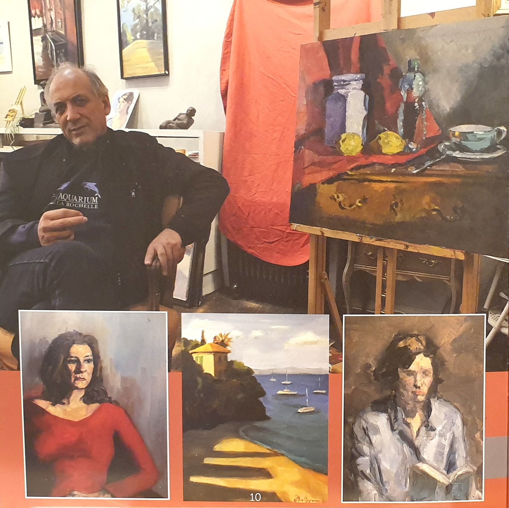 Michel Phelippeau dans son atelier, livret Artistes de Grasse