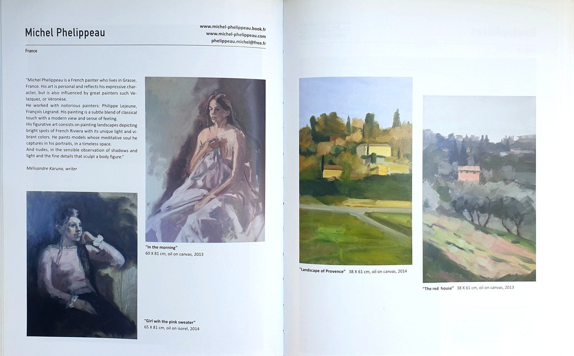 Page consacrée à Michel Phelippeau dans International Contemporary Artists Vol VIII