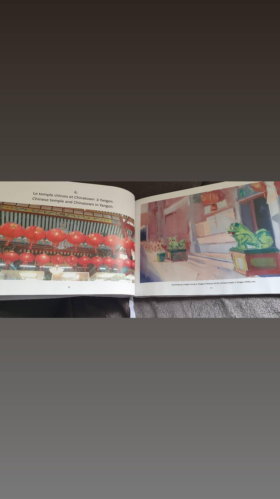 Page du livre Senteurs picturales en Birmanie, le temple chinois et Chinatown à Yangon